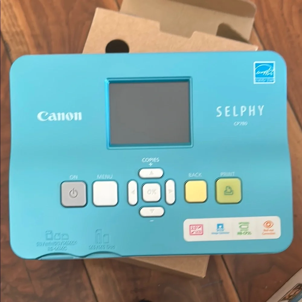 Canon Selphy CP780 Compact Photo Printer - Blue w/ Color Ink and Paper Bundle